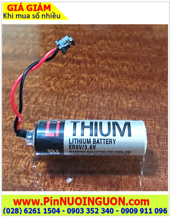 Toshiba ER6V (Zắc cắm đen nhỏ); Pin nuôi nguồn Toshiba ER6V lithium 3.6v AA2000mAh, Xuất xứ Nhật
